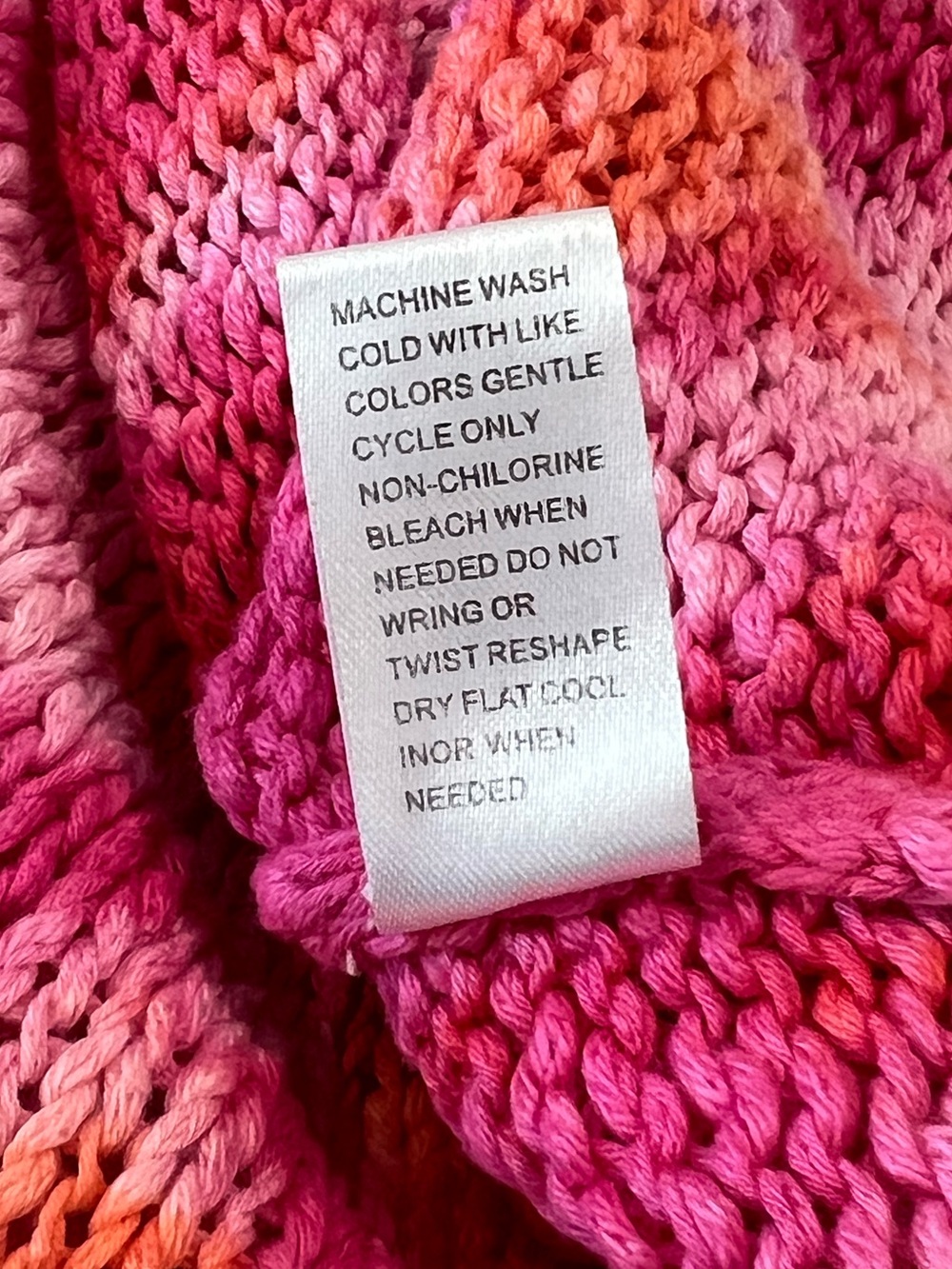 Jamison Cotton Knit Tank Top Pink Orange Tie Dye Sleeveless Chunky Sweater Small - Picture 7 of 7